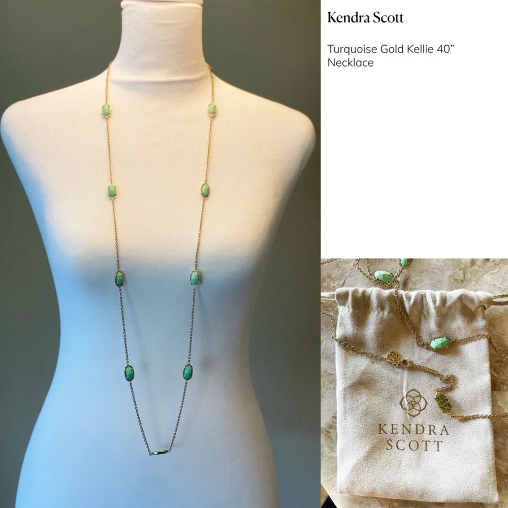 Kendra Scott Kellie 40" Gold / Seafoam Magnesite Necklace